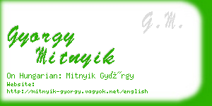 gyorgy mitnyik business card